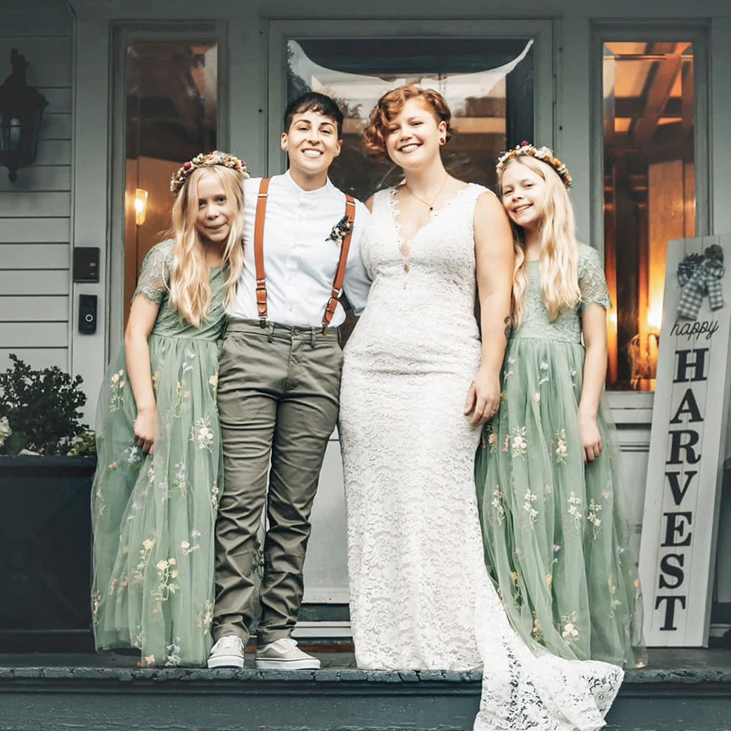 Sage Flower Girl Dresses for Forest or Beach Wedding Party, Lace and Embroidered Tulle Gown, Sage green junior bridesmaid long maxi floral dresses baby toddler