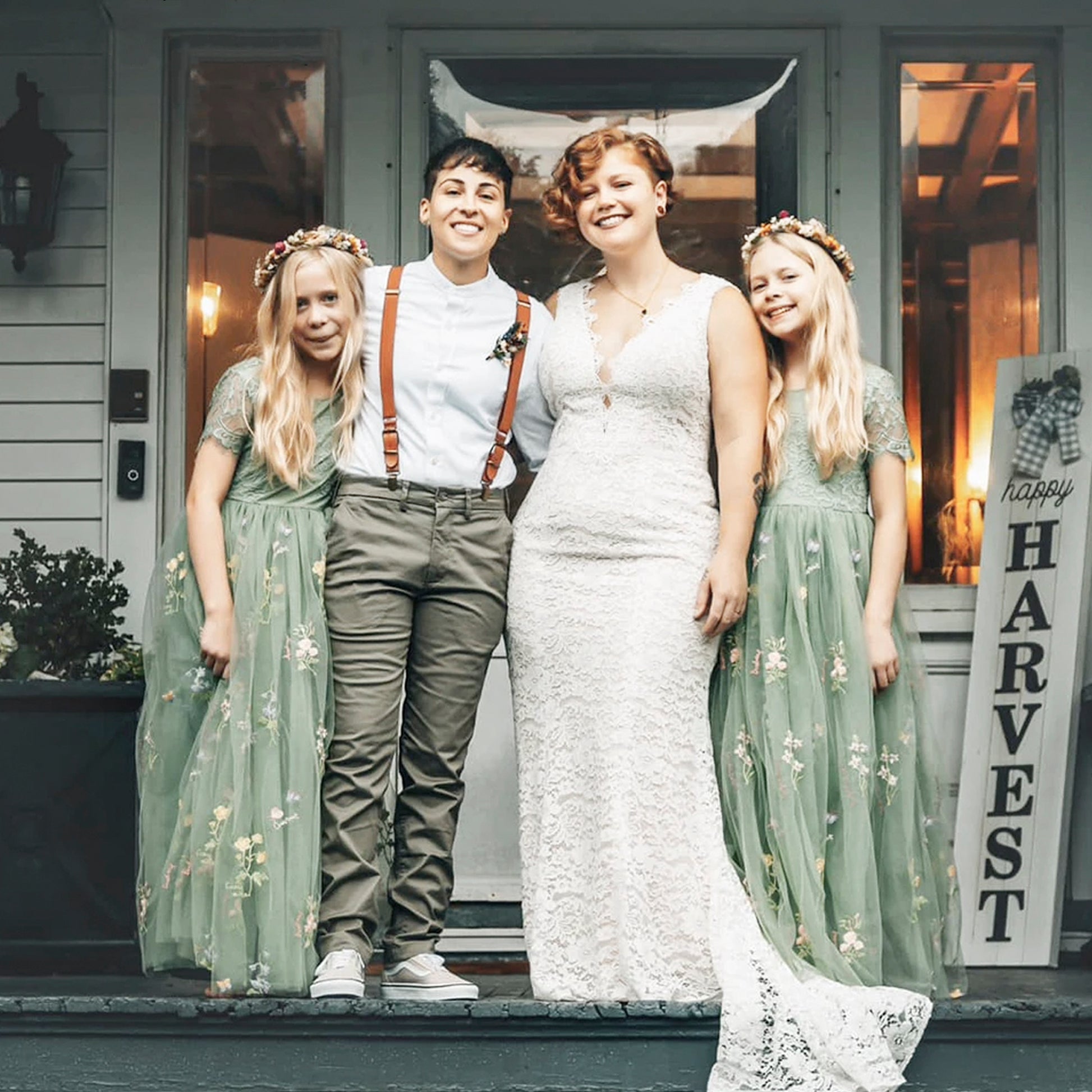 Sage Flower Girl Dresses for Forest or Beach Wedding Party, Lace and Embroidered Tulle Gown, Sage green junior bridesmaid long maxi floral dresses baby toddler