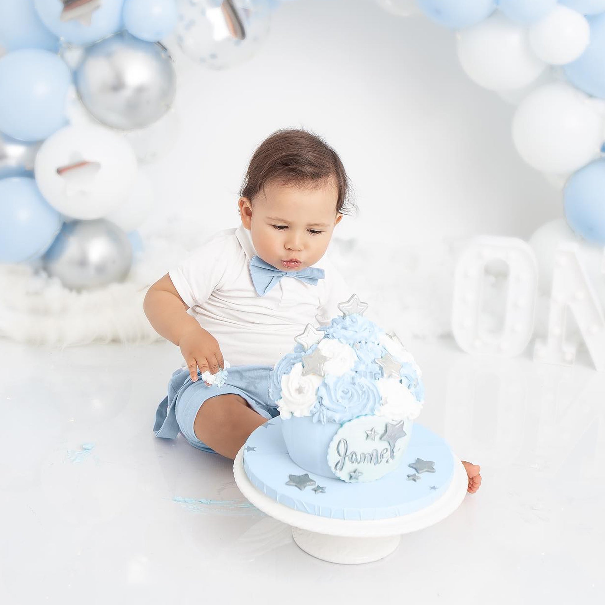 Baby boy clothes, First Birthday Outfit Boy, Smash Cake photoshoot One Year Old Boy, Sky Blue Boho Suit for Toddler Boys