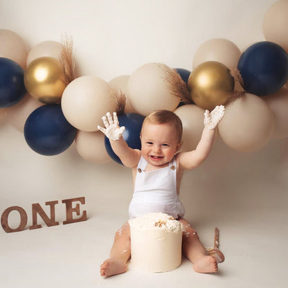 White Baby Boy Romper, First Birthday Smash Cake Outfit Boy, Newborn Linen Cotton Overalls