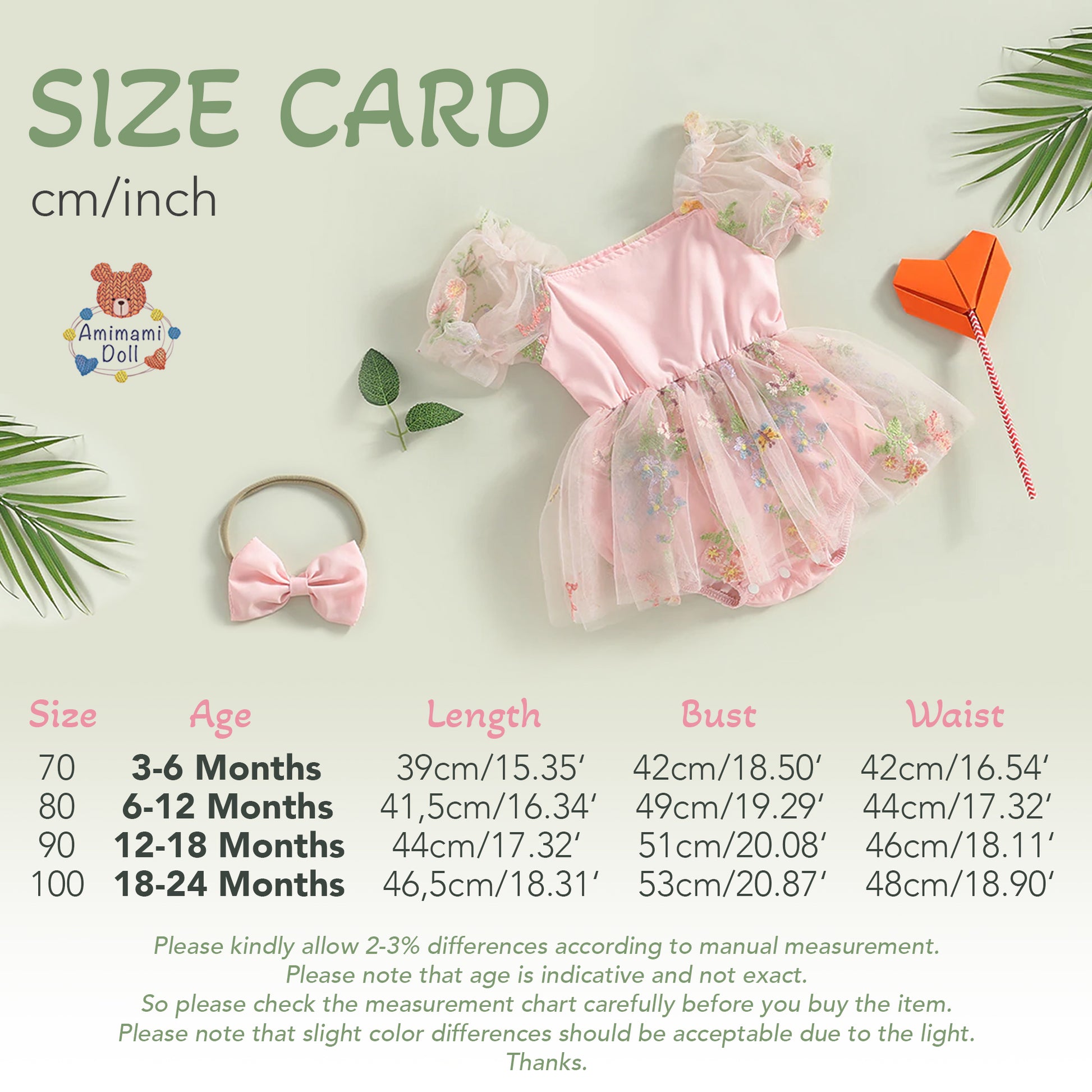 Embroidered Floral Tulle Dress Special Occasion, First Birthday Baby R AmimamiDoll Embroidered Floral Tulle Dress Special Occasion, First Birthday Baby R AmimamiDoll