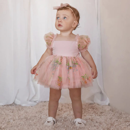 Beautiful floral dress for a little princess.