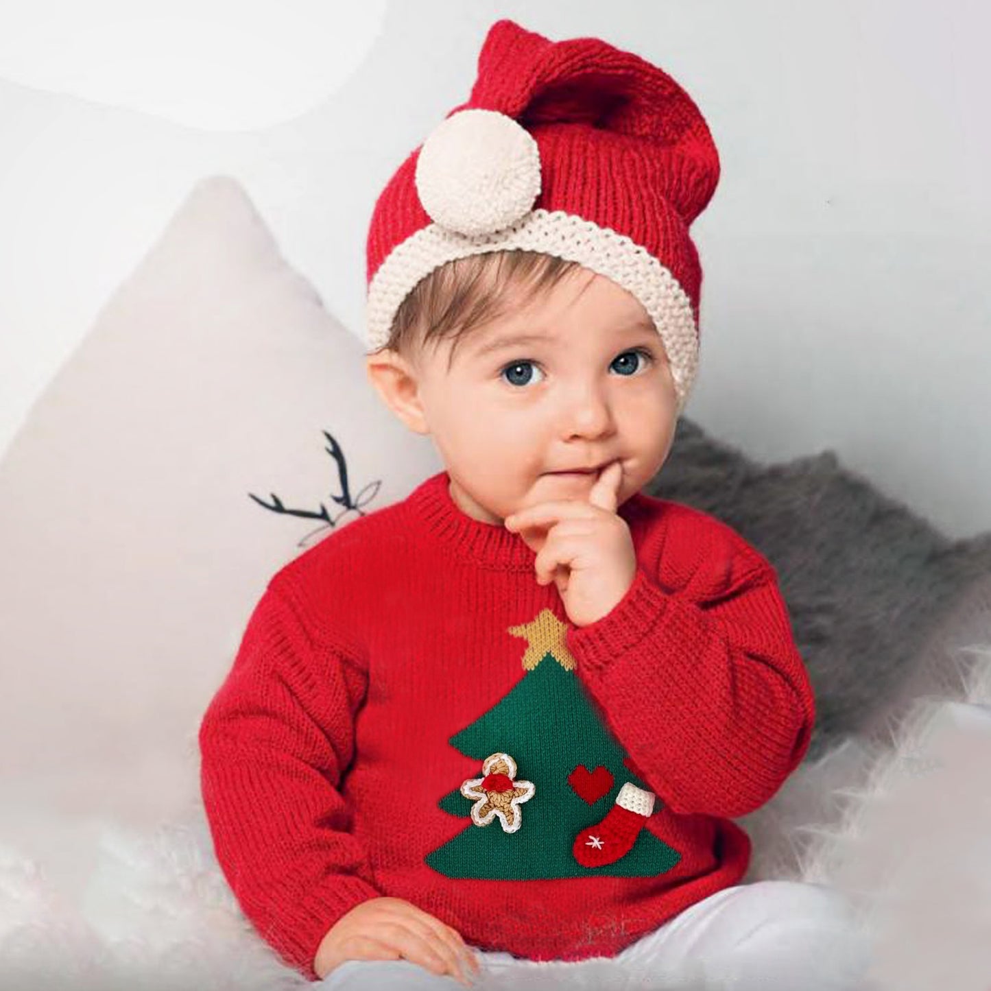 Cute Christmas long sleeve with embroidery for little boy.