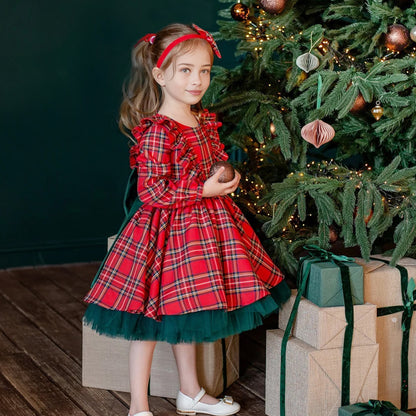 Christmas Party Dress for Toddler Girl, Xmas Tartan Plaid, Winter Baby – AmimamiDoll Christmas Party Dress for Toddler Girl, Xmas Tartan Plaid, Winter Baby – AmimamiDoll