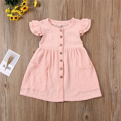 Toddler girl Sundress Boho, Infant Organic baby clothes, Muslin Summer Country ruffle sun dress little girl, Cotton Casual cottagecore dress