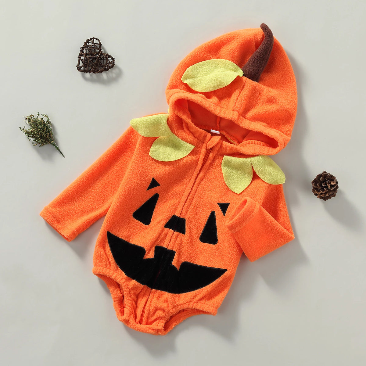 Costume Citrouille Enfant Déguisement Halloween Citrouille Bébé 0-3 Ans Costume Pumpkin Vêtement Fête Bébé Garçon Fille
