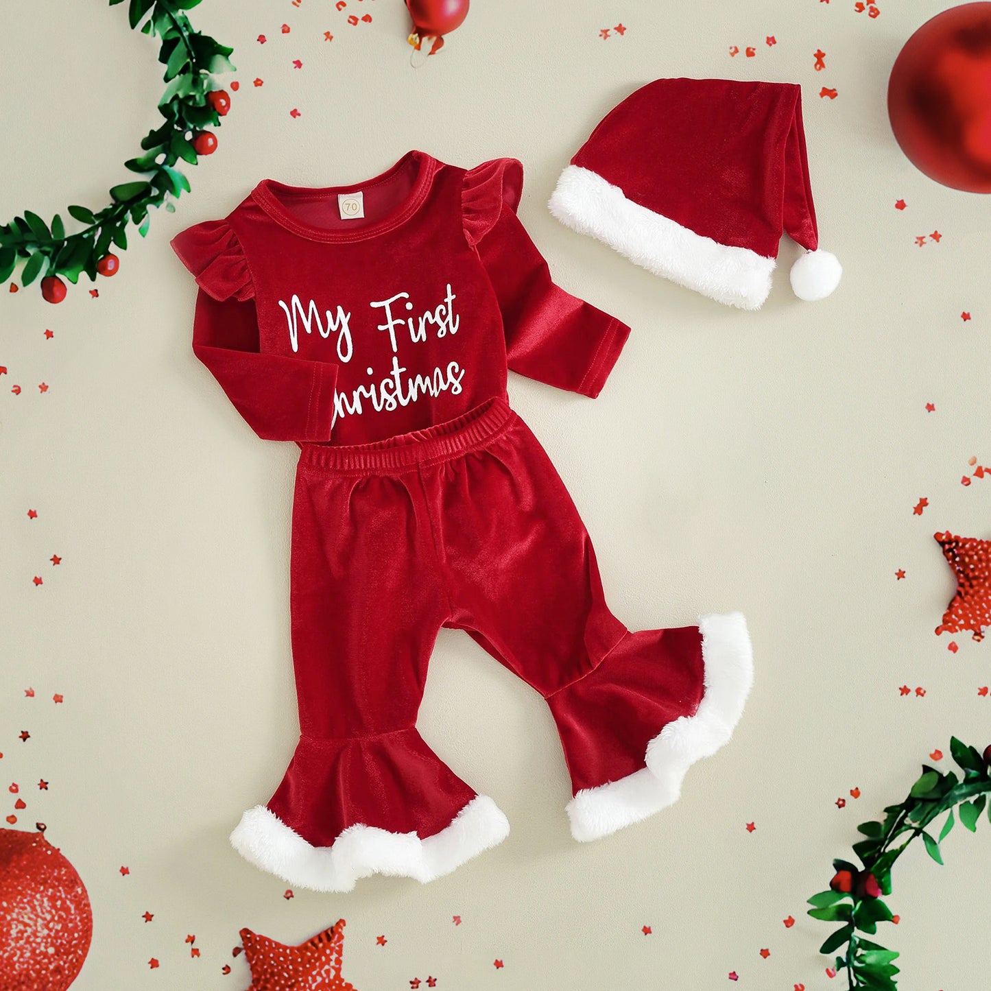 newborn red christmas dress Girl Baby Girl Dress Toddler Ball Gowns Winter Puff Sleeve Cute Princess Dress The sweet mistletoe detail on the pocket and the bow headband make this look picture perfect for the holidays Baby Girl Christmas Dress, Red