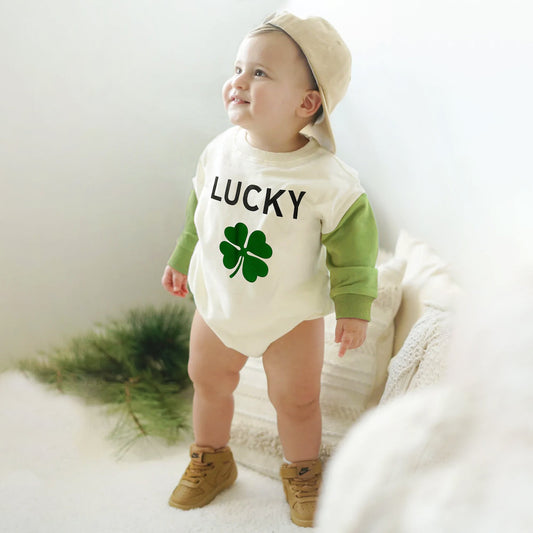 Unisex Baby Romper for 1st St Patrick's Day, Lucky You Shirt Girl Boy, Little Lucky Charm Neutral Newborn Bodysuit, Patricks Toddler Outfit