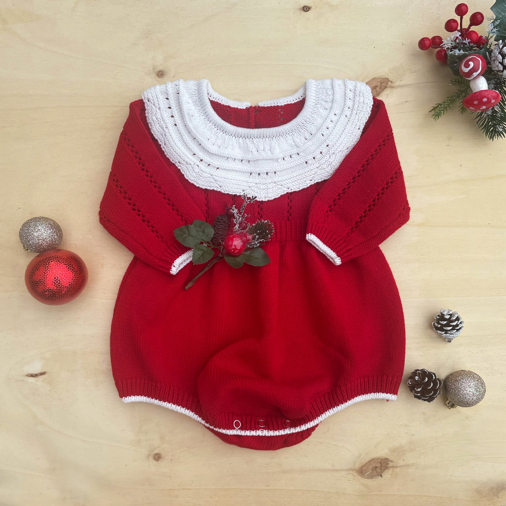 Red Christmas Tree Romper
