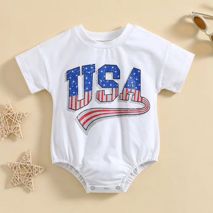 My First Independence Day Romper for Baby Boys and Girls, Oversized Jumpsuit for Newborn and Toddler