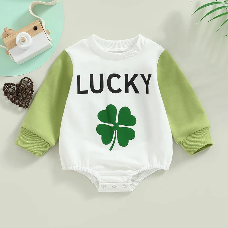 Unisex Baby Romper for 1st St Patrick's Day, Lucky You Shirt Girl Boy, Little Lucky Charm Neutral Newborn Bodysuit, Patricks Toddler Outfit