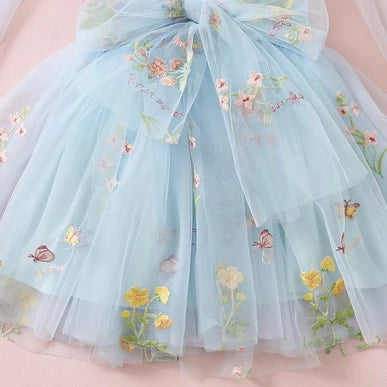 NEW 2024 Girls Dresses for Special Occasion, Sage Embroidery Fairy Princess Toddler Birthday Outfit, Sage Green Flower Girl Dress, Forest Wedding Junior Bridesmaid, Matching Sisters dresses