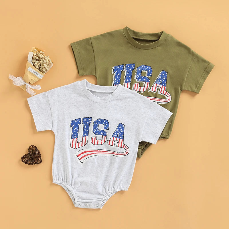 My First Independence Day Romper for Baby Boys and Girls, Oversized Jumpsuit for Newborn and Toddler