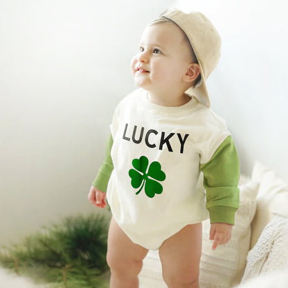 Unisex Baby Romper for 1st St Patrick's Day, Lucky You Shirt Girl Boy, Little Lucky Charm Neutral Newborn Bodysuit, Patricks Toddler Outfit