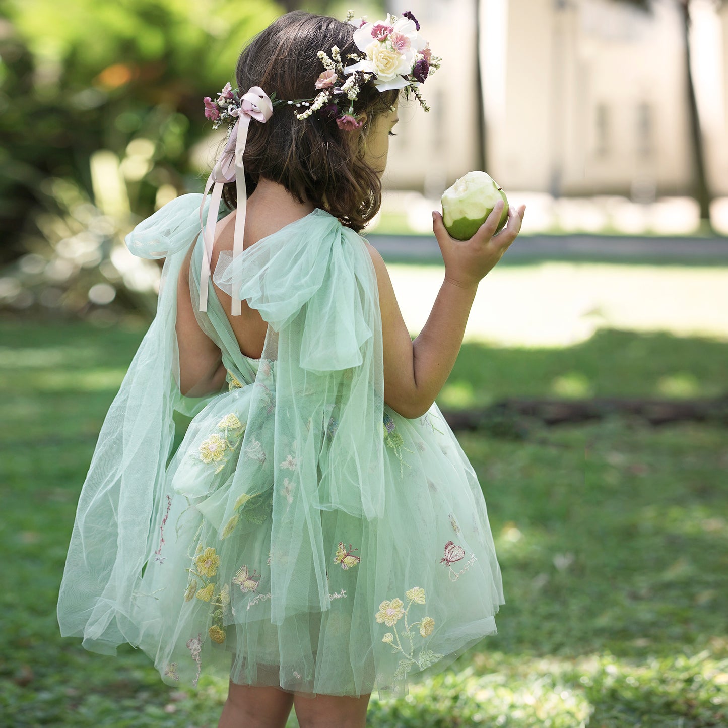 Green Dress Little Girl Dress For Wedding Guest Toddler Bebe