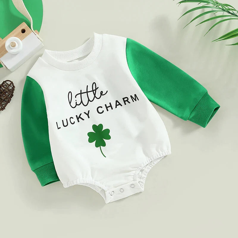 Unisex Baby Romper for 1st St Patrick's Day, Lucky You Shirt Girl Boy, Little Lucky Charm Neutral Newborn Bodysuit, Patricks Toddler Outfit