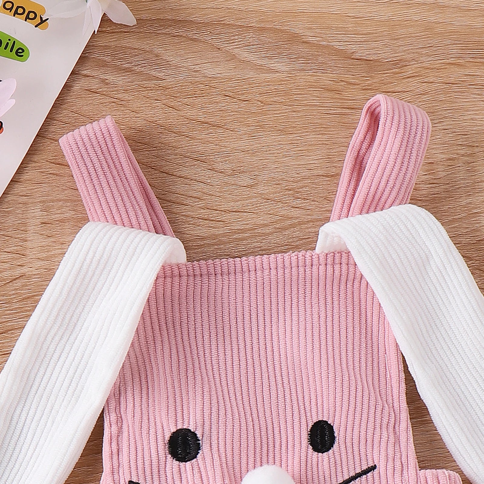 Cute Easter Bunny Baby Girls and Boys Romper, Infant Velveteen Jumpsuit for Newborn and Toddler, Pink