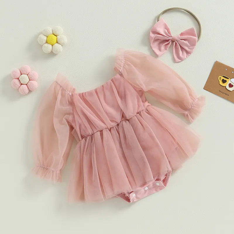 Blush Pink Tulle Birthday Party Dress Romper with Headband for Baby an – AmimamiDoll Blush Pink Tulle Birthday Party Dress Romper with Headband for Baby an – AmimamiDoll