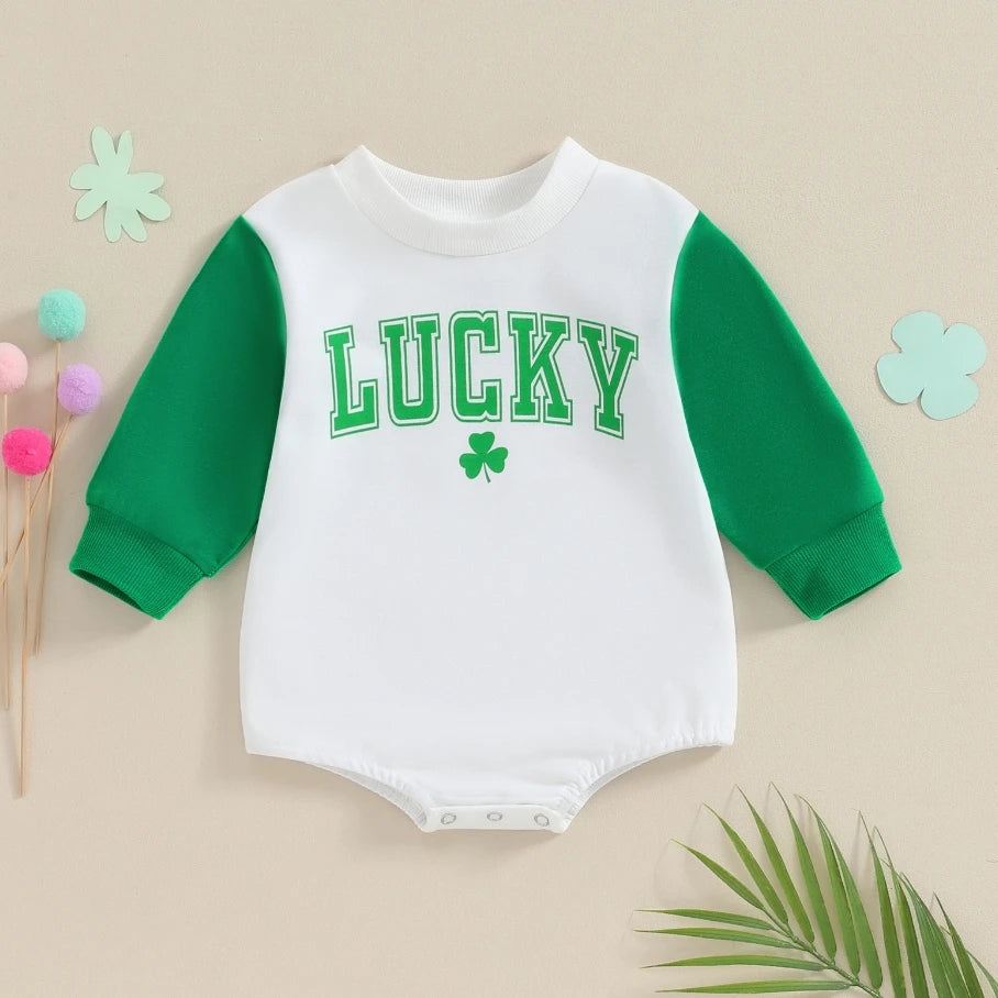 Unisex Baby Romper for 1st St Patrick's Day, Lucky You Shirt Girl Boy, Little Lucky Charm Neutral Newborn Bodysuit, Patricks Toddler Outfit