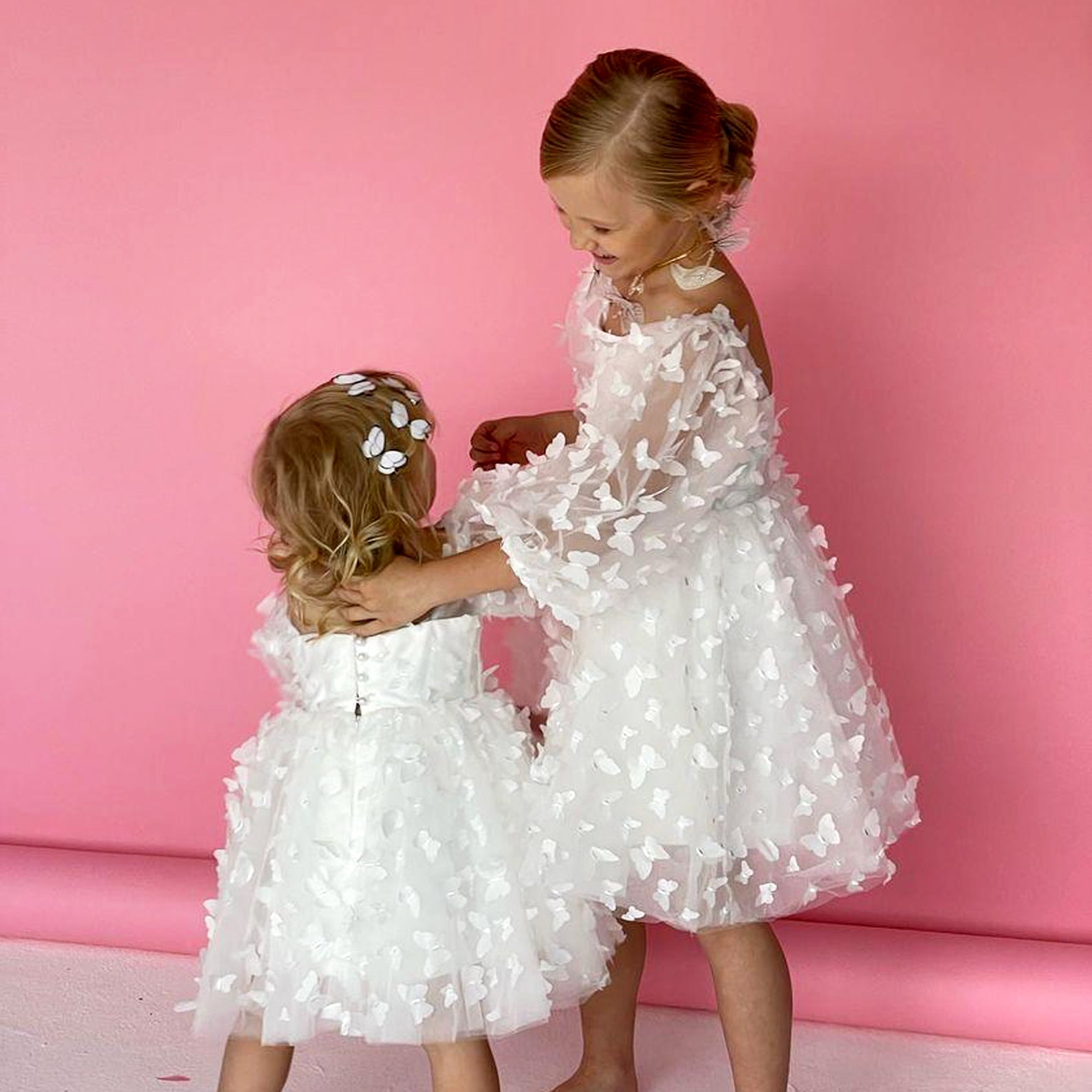 Fashion Baby Girl Little Princess Butterfly Tulle Tutu Dress Puff Sleeve, kids Pageant Party Gown, Special Occasion, Flower Girl Dress, Birthday Baby Clothes