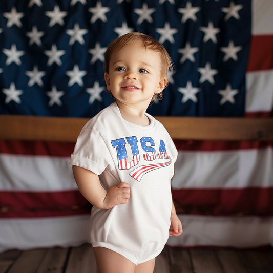 My First Independence Day Romper for Baby Boys and Girls, Oversized Jumpsuit for Newborn and Toddler