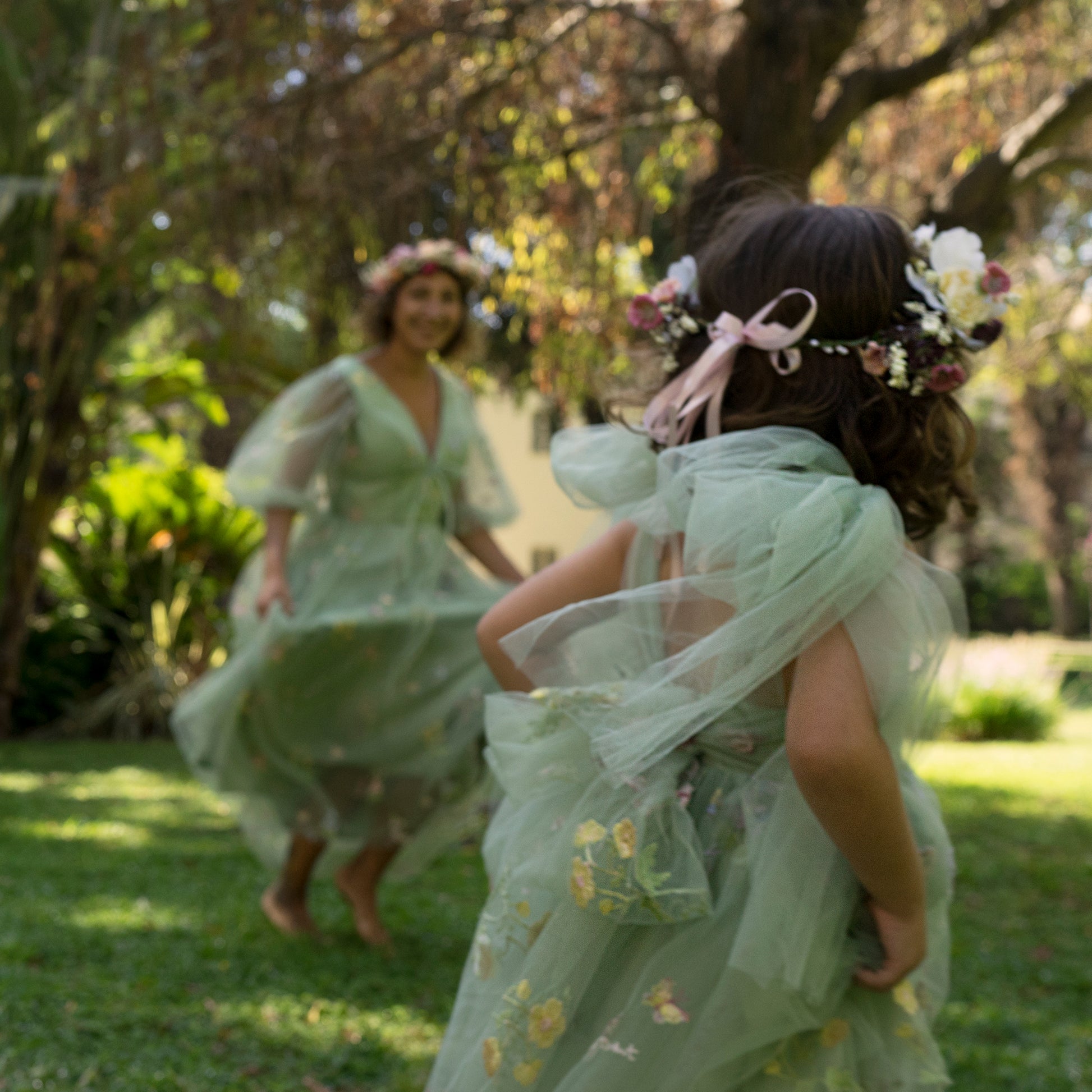 Sage Flower Girl Dresses or Junior Bridesmaid Outfit for Forest Wedding Party, Embroidered Tulle Tutu Gown, Beach Wedding Ceremony, Toddler Flower Girl, Spring Summer 2024 Easter, Sage green