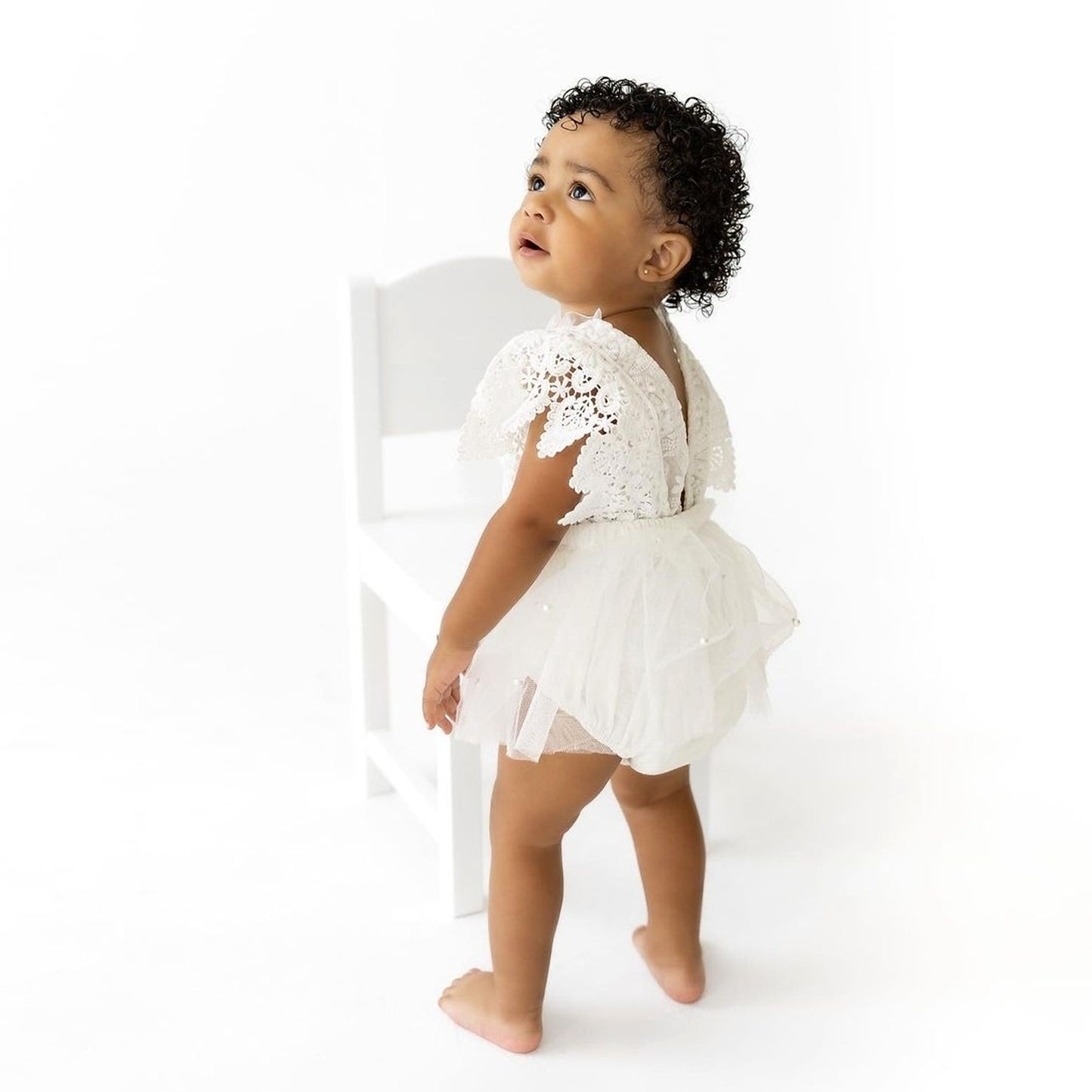 Boho Baby Girl White Lace Dress Romper, Baptisms & Wedding Newborn Out – AmimamiDoll