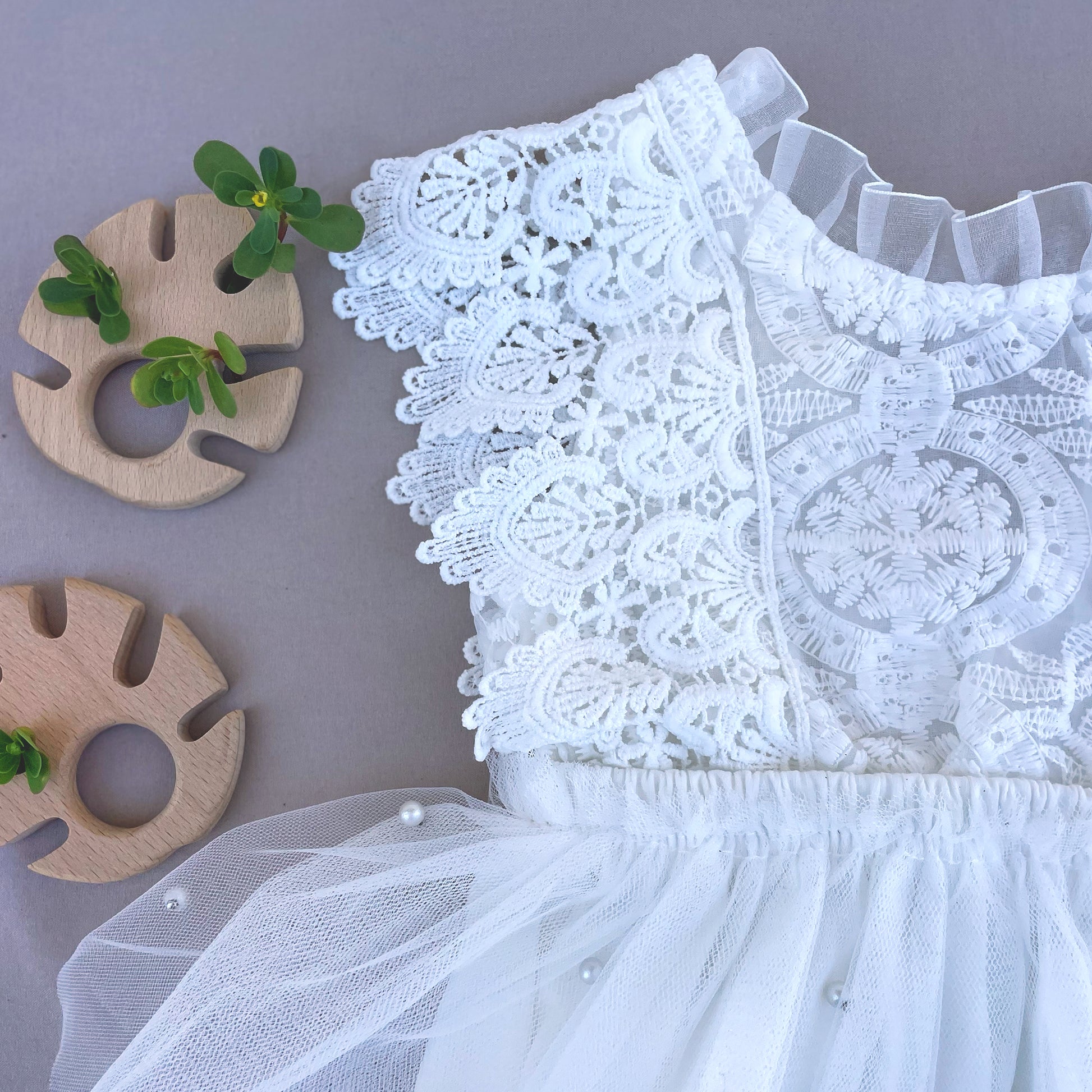 Floral baby girl outfit for Christening.