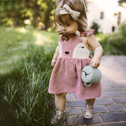 Pink Baby Girl Velvet Dress Apron, Xmas Deer Toddler Outfit, Forest Wo AmimamiDoll Pink Baby Girl Velvet Dress Apron, Xmas Deer Toddler Outfit, Forest Wo AmimamiDoll