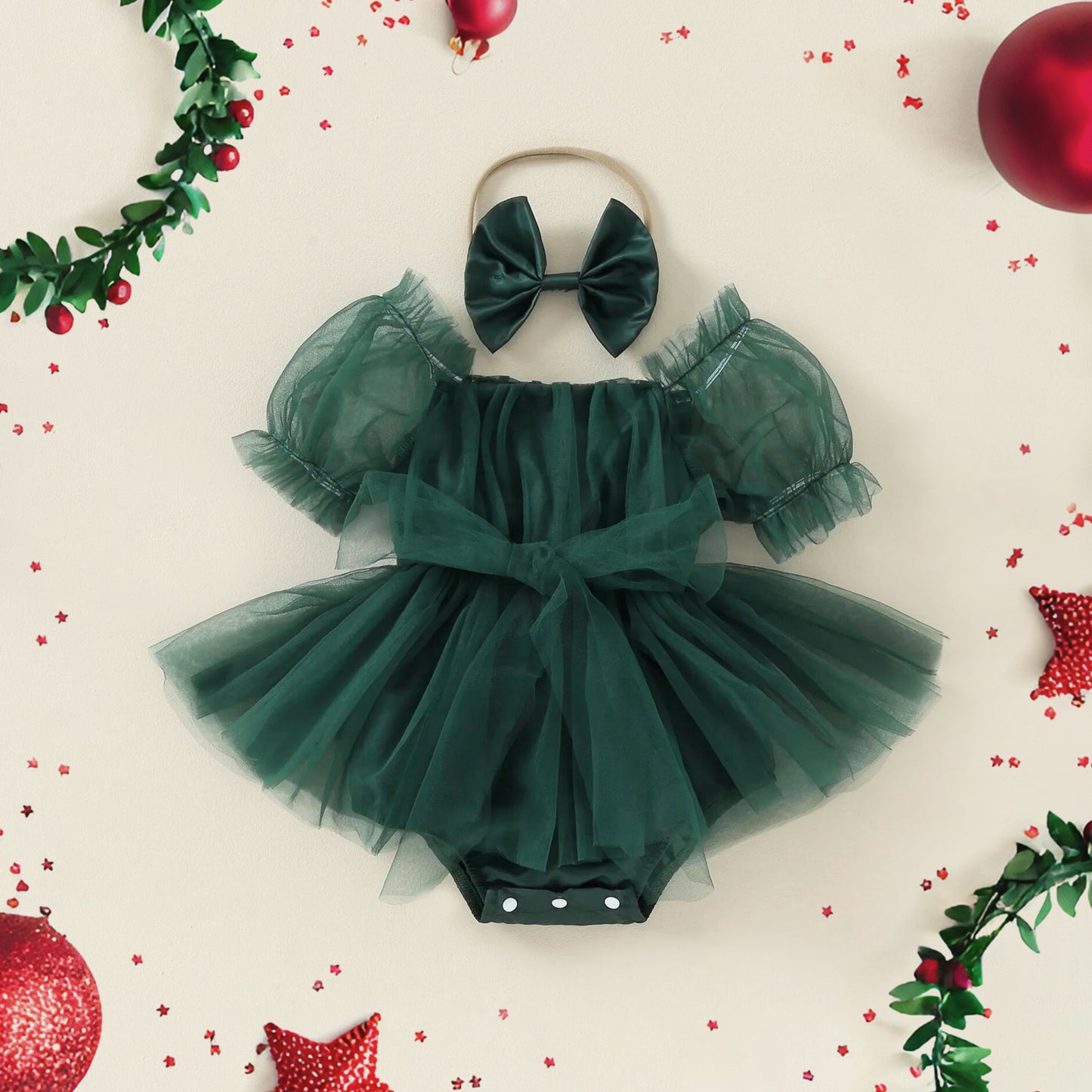 Baby Girl Christmas Dress, Red Tulle Tutu Romper for Toddler & Newborn AmimamiDoll Baby Girl Christmas Dress, Red Tulle Tutu Romper for Toddler & Newborn AmimamiDoll