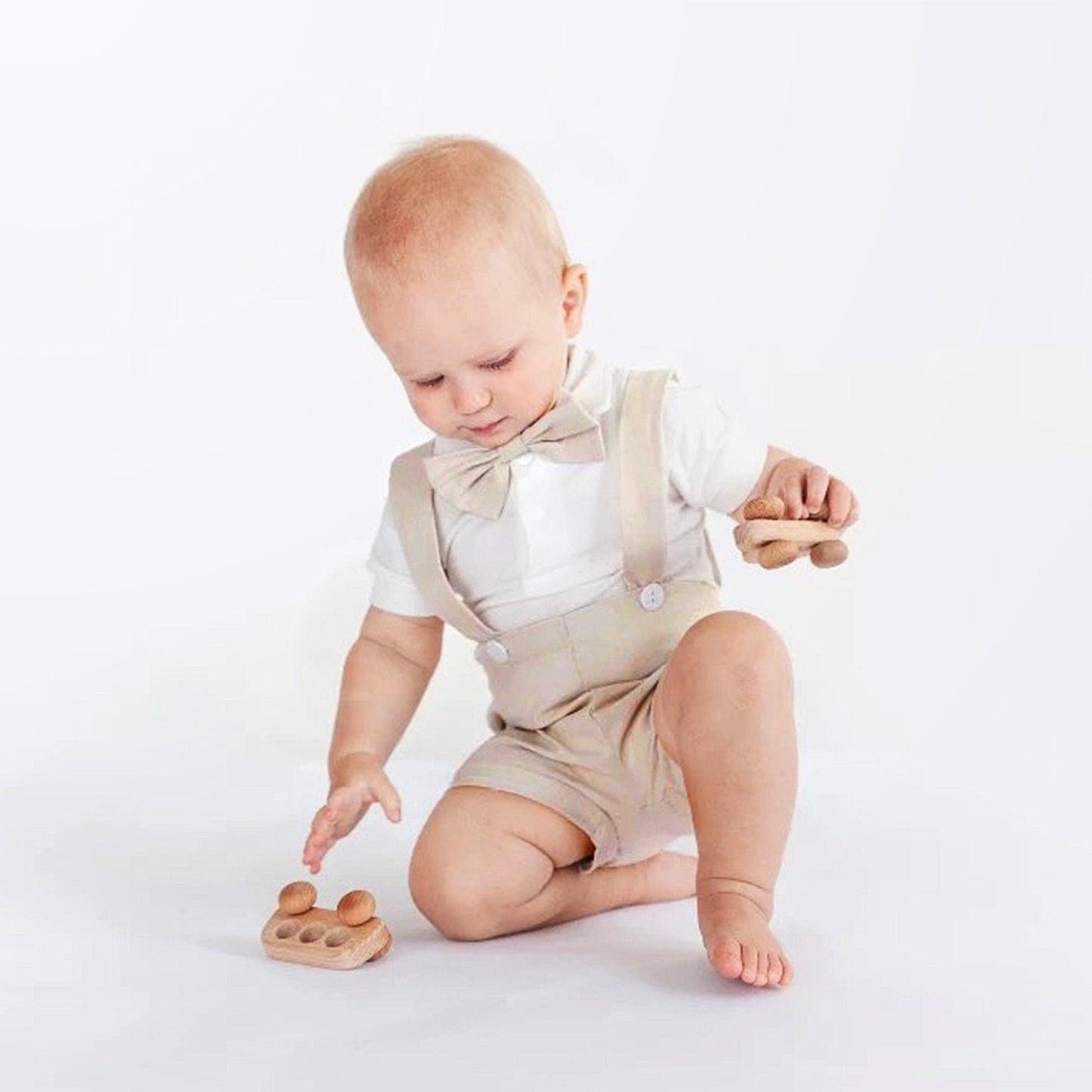 Baby boy clothes, First Birthday Outfit Boy, Smash Cake photoshoot One Year Old Boy, Beige Boho Suit for Toddler Boys