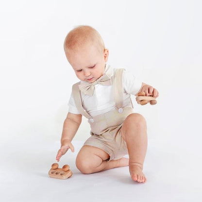 Baby boy clothes, First Birthday Outfit Boy, Smash Cake photoshoot One Year Old Boy, Beige Boho Suit for Toddler Boys