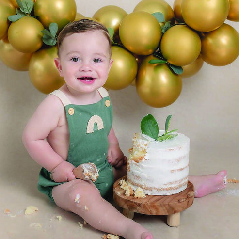 Baby Velvet Romper for Half Birthday, Cake Smash & First Photoshoot Outfit