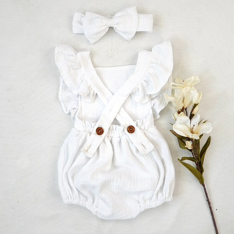White Baby Matching Outfits Boy Girl, Sibling Smash Cake Romper
