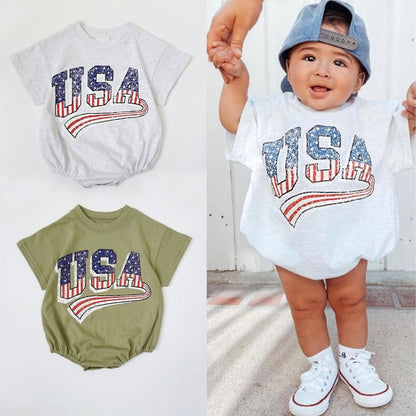 My First Independence Day Romper for Baby Boys and Girls, Oversized Jumpsuit for Newborn and Toddler